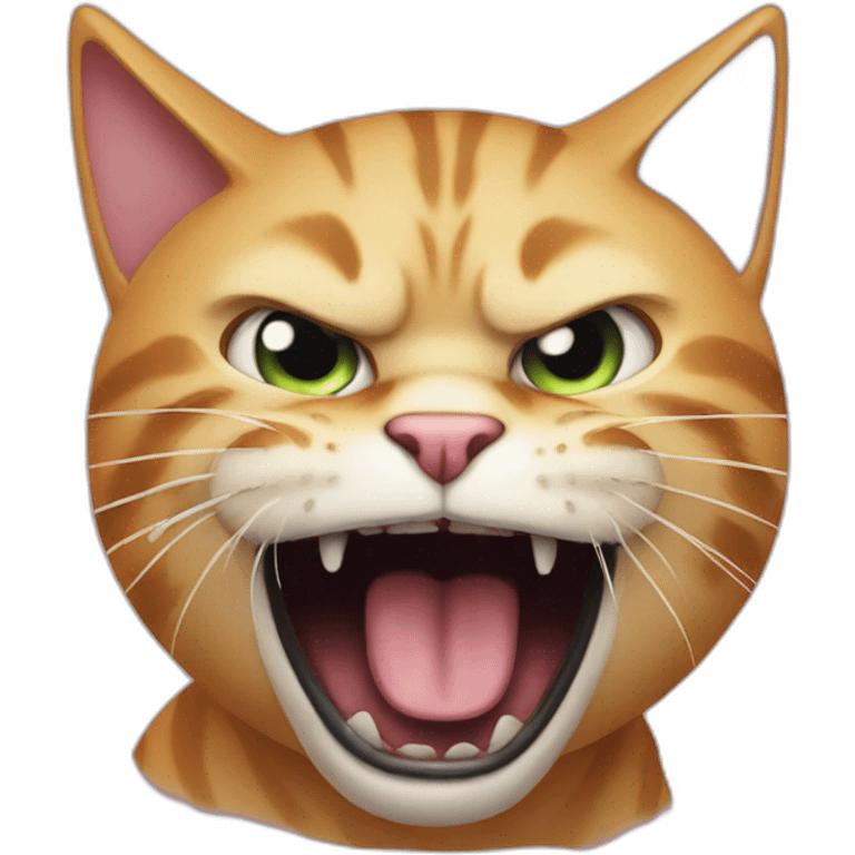 Enraged cat eating cat emoji