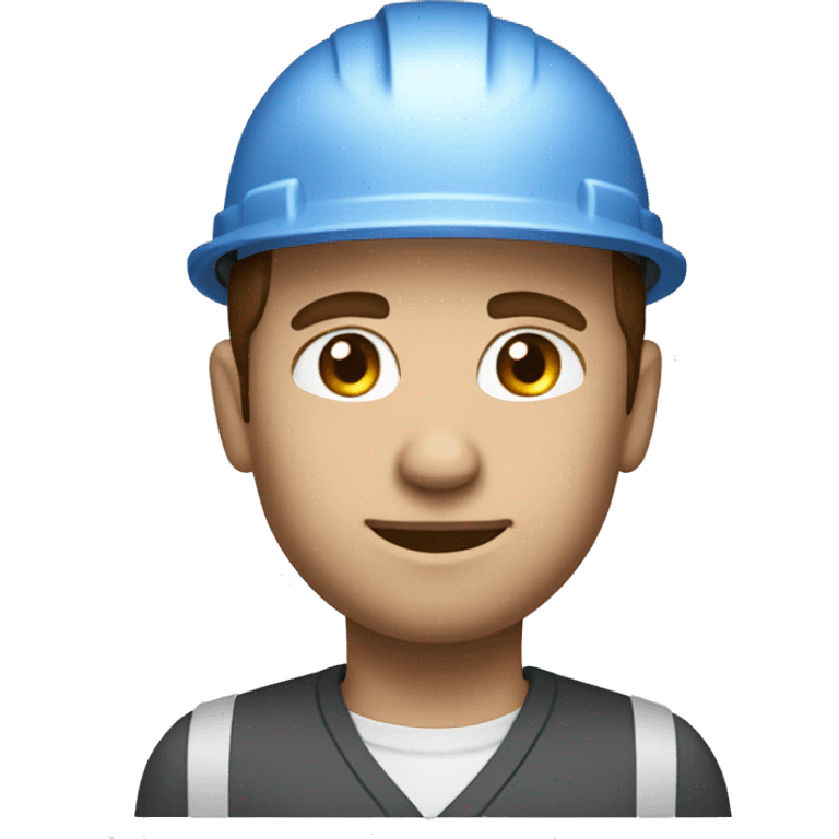 Blue eyes brown hair white hard hat architect emoji