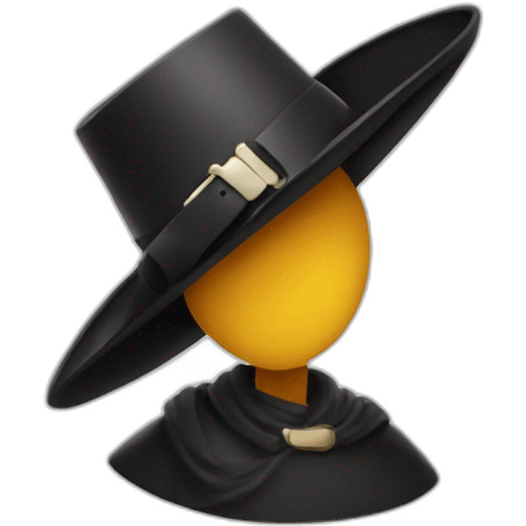 A classic pilgrim hat with a bold buckle, casting a dramatic shadow emoji