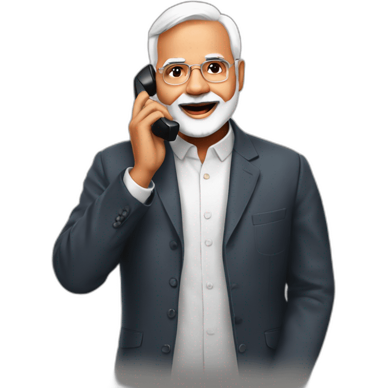 Nrendra modi talking on phone  emoji