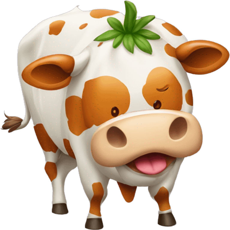 angry cantaloupe splattered cow emoji