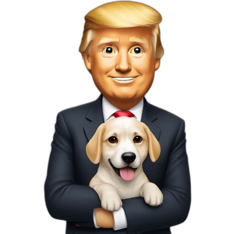 Donald Trump avec un chien emoji