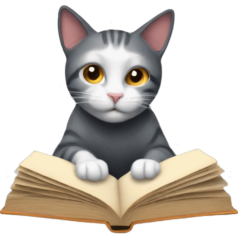 Reading cat emoji