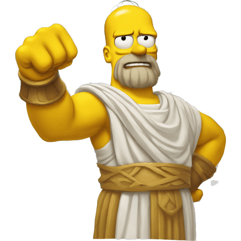 ancient greek philosopher shakes fist at sky in Simpsons style emoji