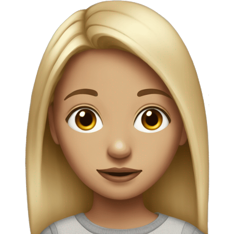 Realistic girl drawing emoji