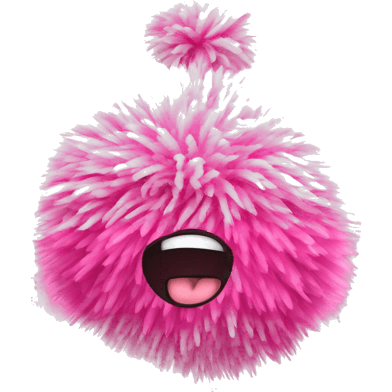 Realistic pink cheer leading pom poms isolated. emoji