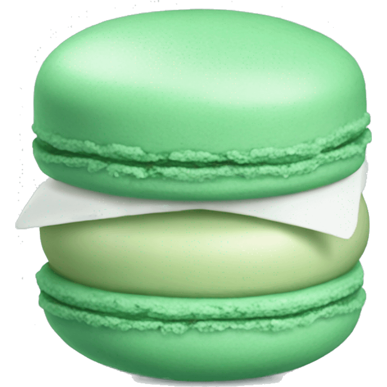 Realistic mint green macaroon emoji