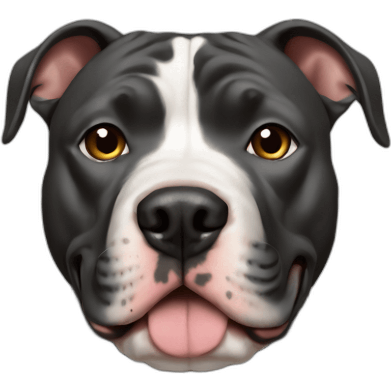 Dog american pitbull black Head emoji