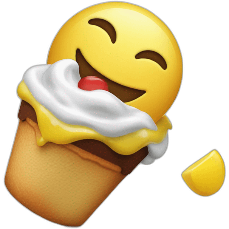 Macron mange une glace emoji