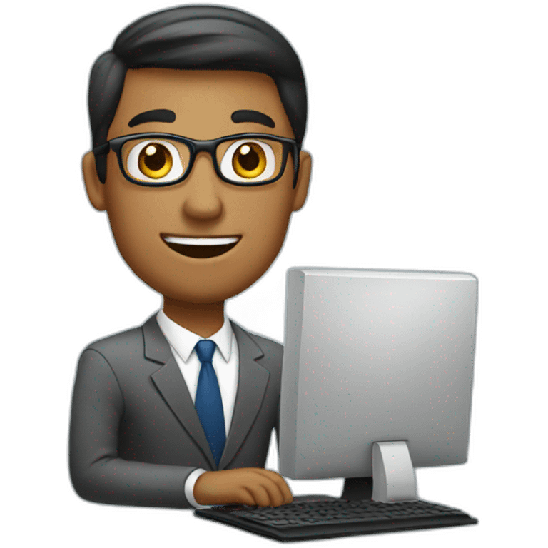 sales agent using computer emoji