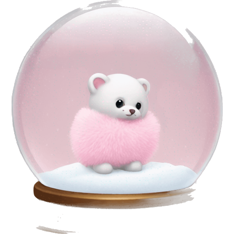 baby pink pompoms in a snow globe emoji