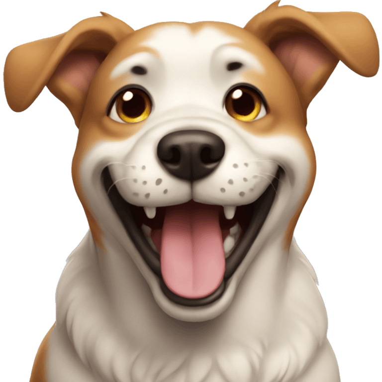 Dog laughing hard emoji