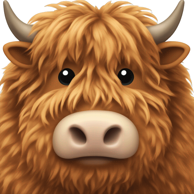 Fluffy highland cow iOS 18 style emoji