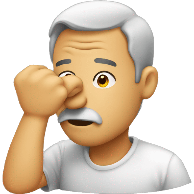 man covering nose smell bad emoji