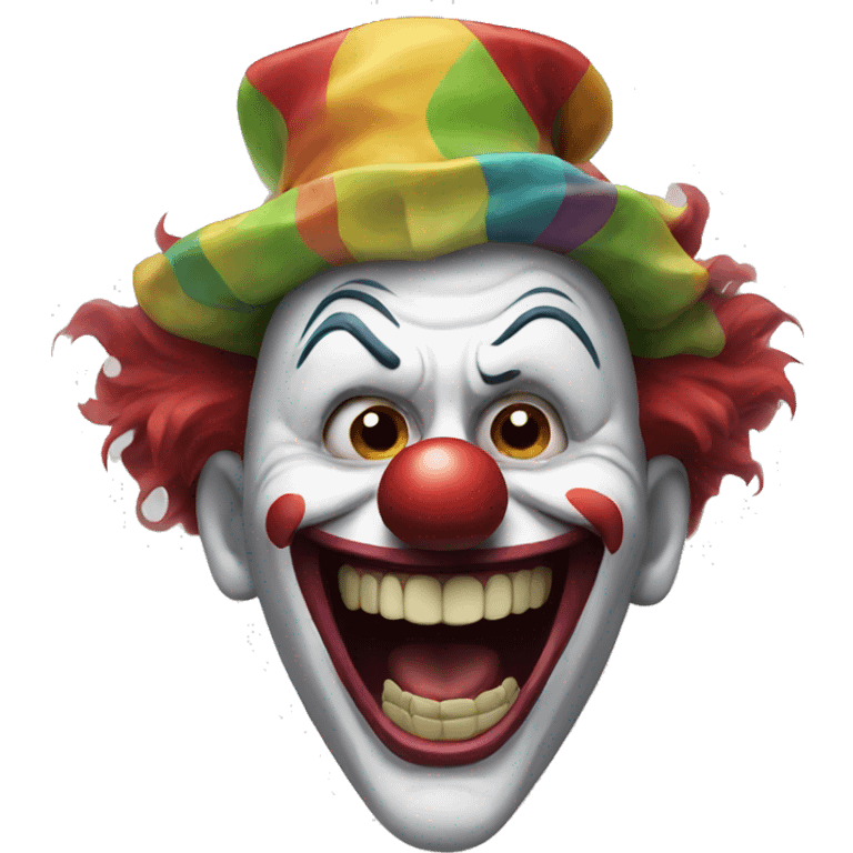 A scary clown laughing  emoji