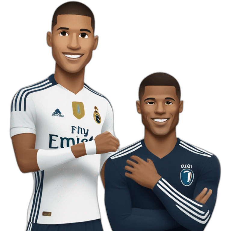 kilian mbappé qui embrasse cr7 emoji