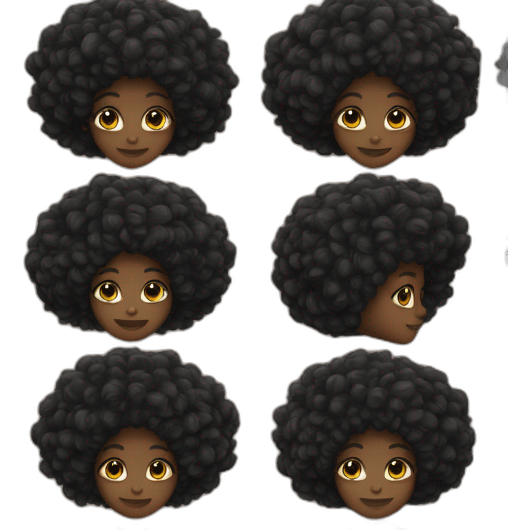 black girl with afro emoji