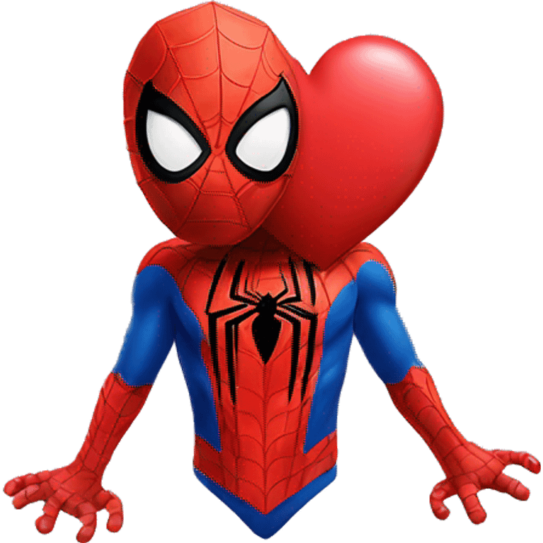 Spider man with a heart emoji