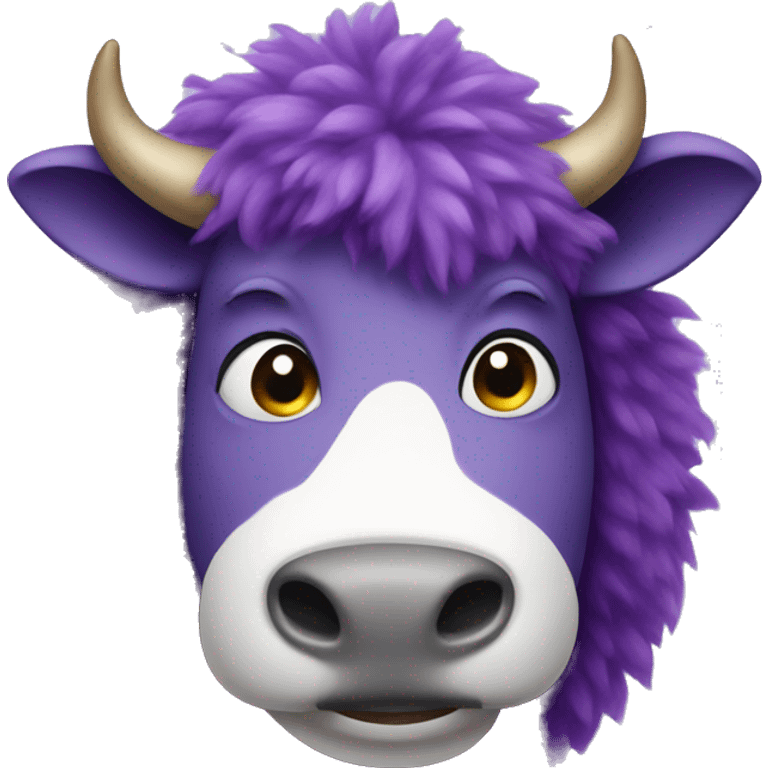 Fluffy purple cow emoji