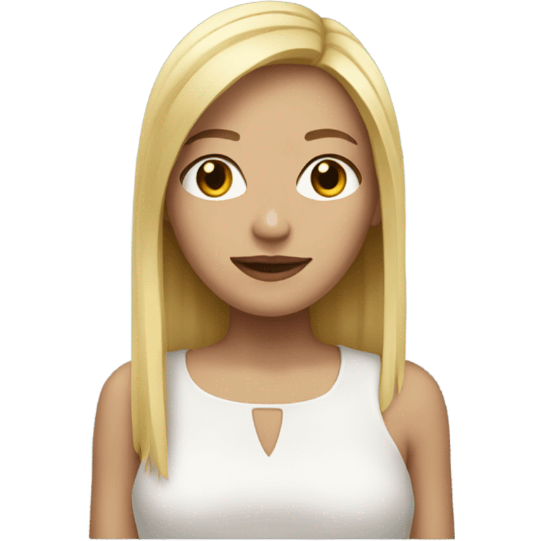 Girl with a straight blonde hair  emoji