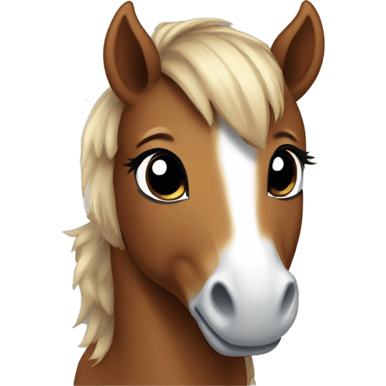 cute brown baby pony with white muzzle emoji