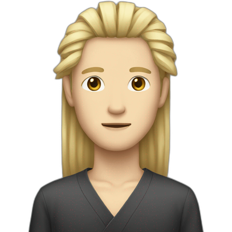 Japanese man long face  long blond hair emoji