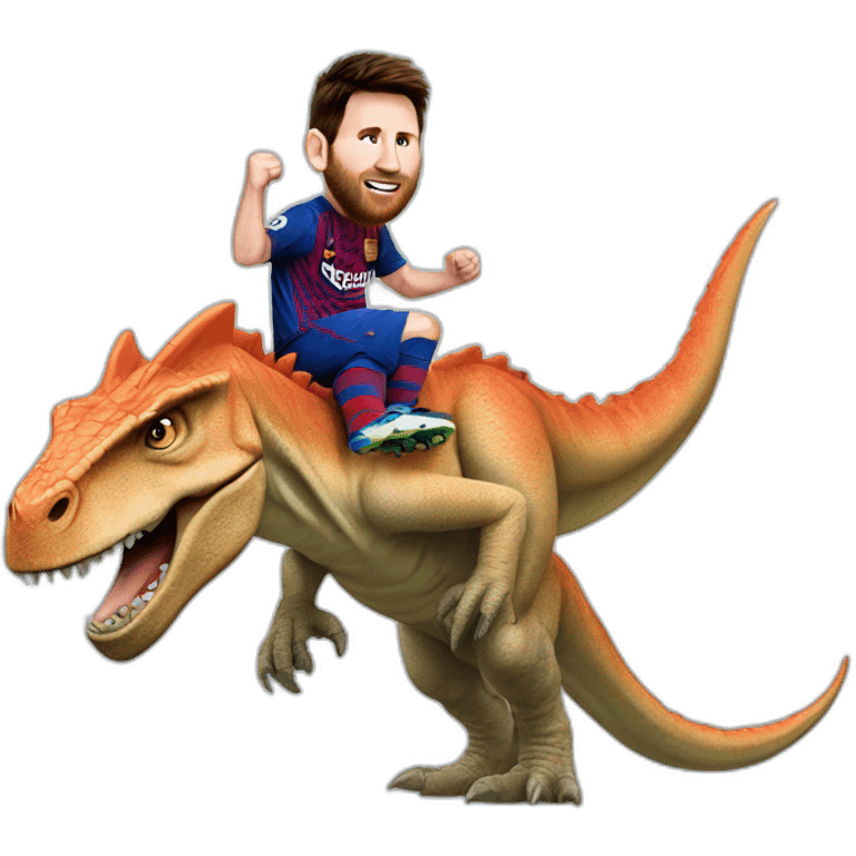 Messi sur un dinosaures emoji