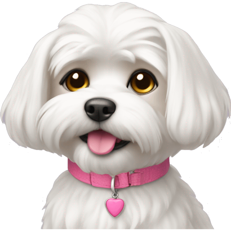 Maltese with pink collar  emoji