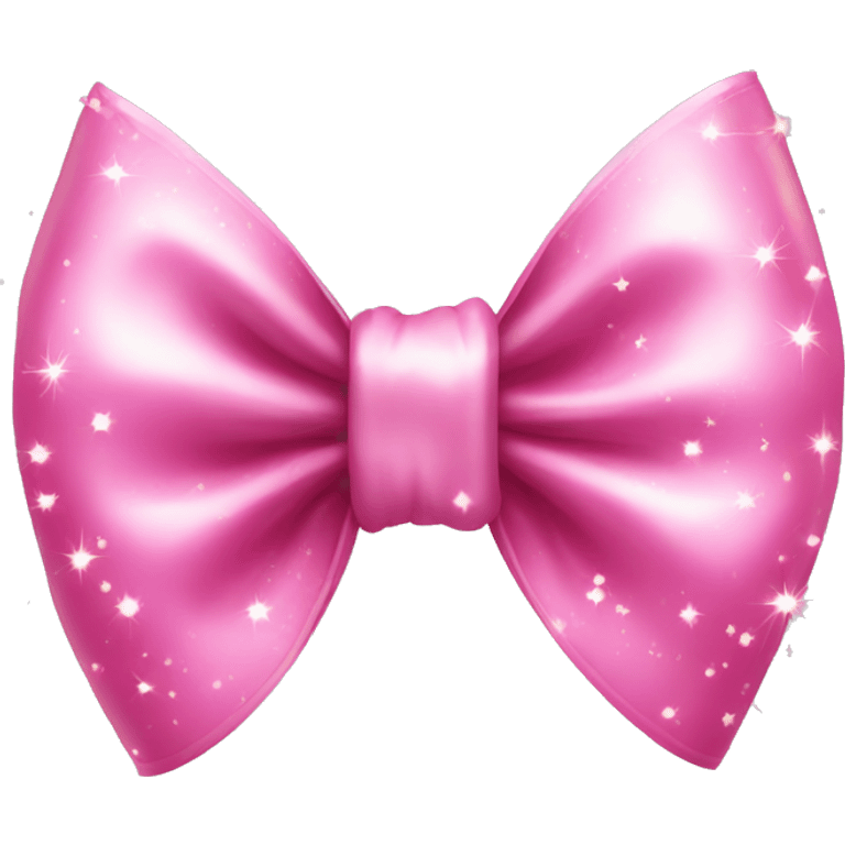 a sparkling pink bow emoji