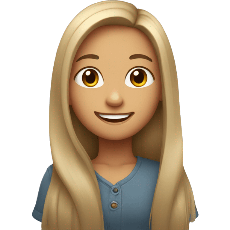 smiling girl with long hair emoji