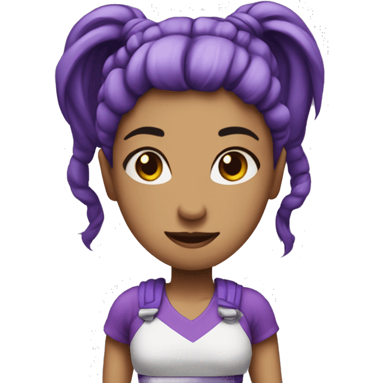 SD-style female character with purple pigtails emoji