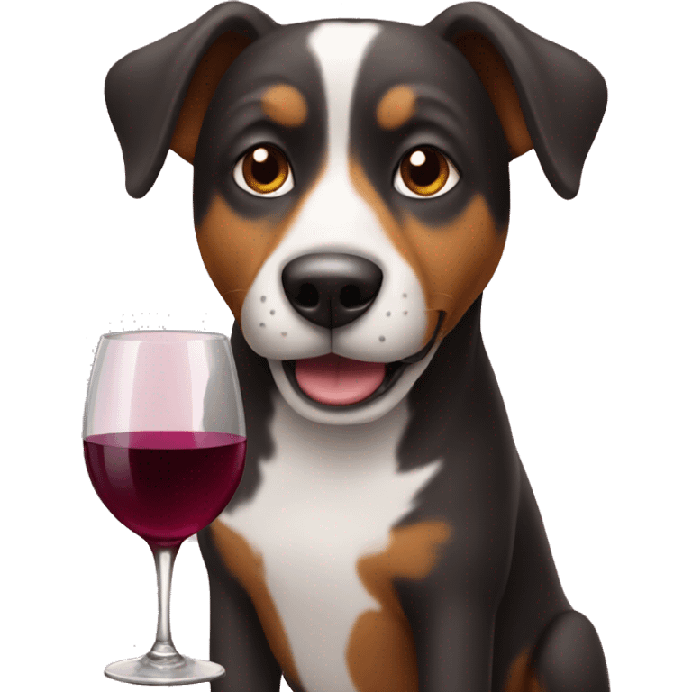 dog with wine emoji