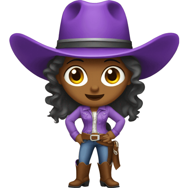 Cowgirl wearing purple cowboy hat emoji