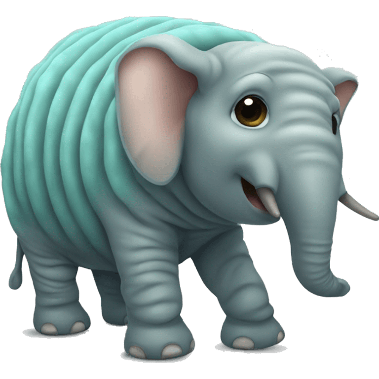 an elephant dressed up as a tardigrade emoji