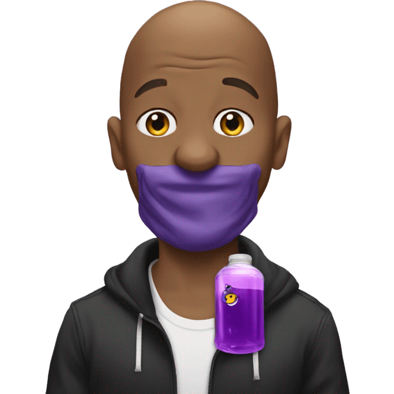 bald black men with jordan 11 sippin a purple liquid  emoji