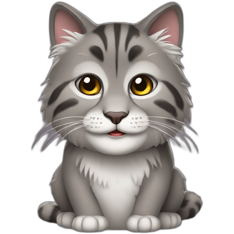 Happy manul cat programmer emoji