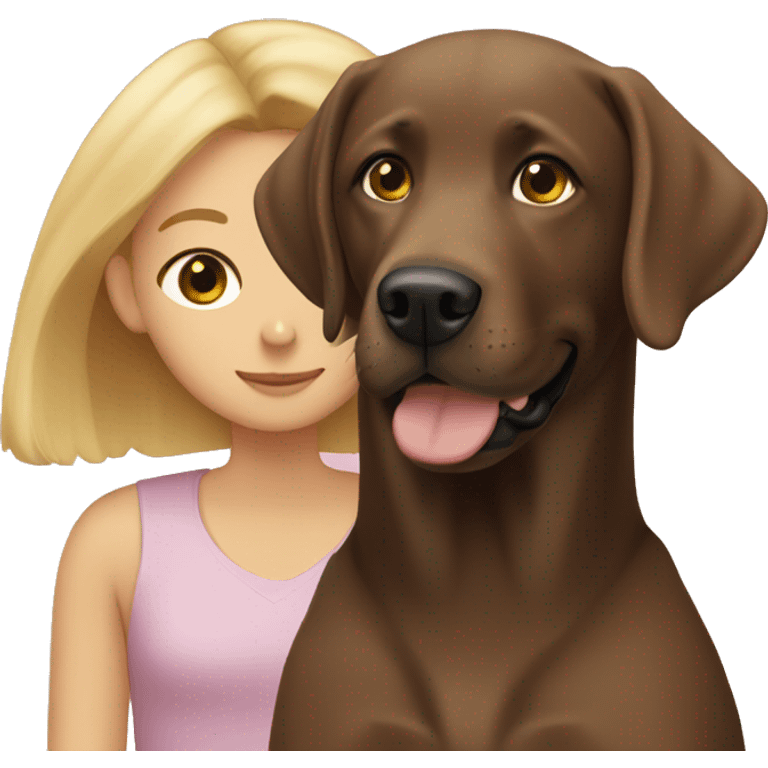 Brown labrador with blonde Girl  emoji