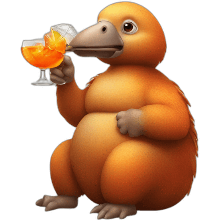 Fat Dodo sipping an Aperol Spritz emoji