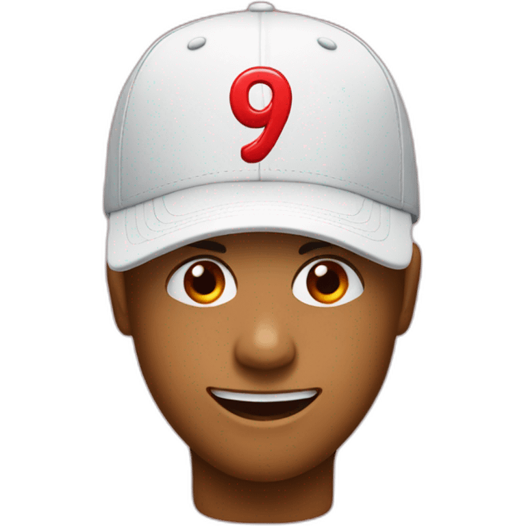 Dizzy face emoji wearing a baseball cap with a red 'O' logo on it emoji