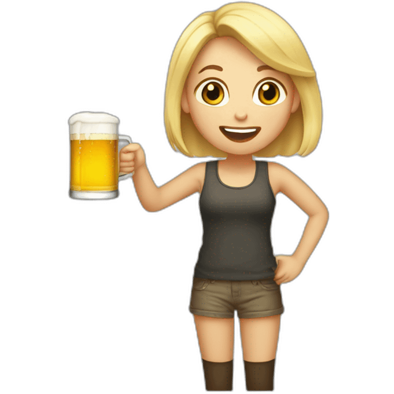 blong girl driking beer emoji