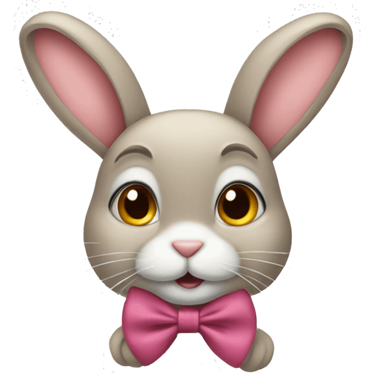 Bunny wearing a bow emoji