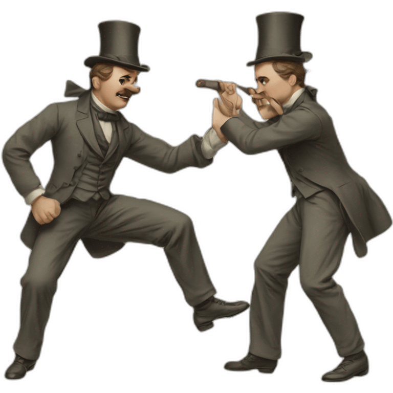 Snob Men fighting from 1900 emoji