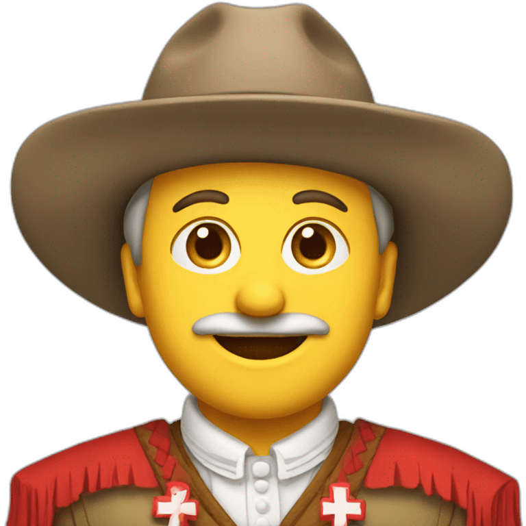 Swiss man in tracht suit with hat emoji