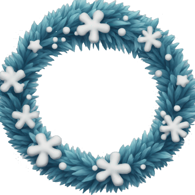 blue Christmas wreath emoji