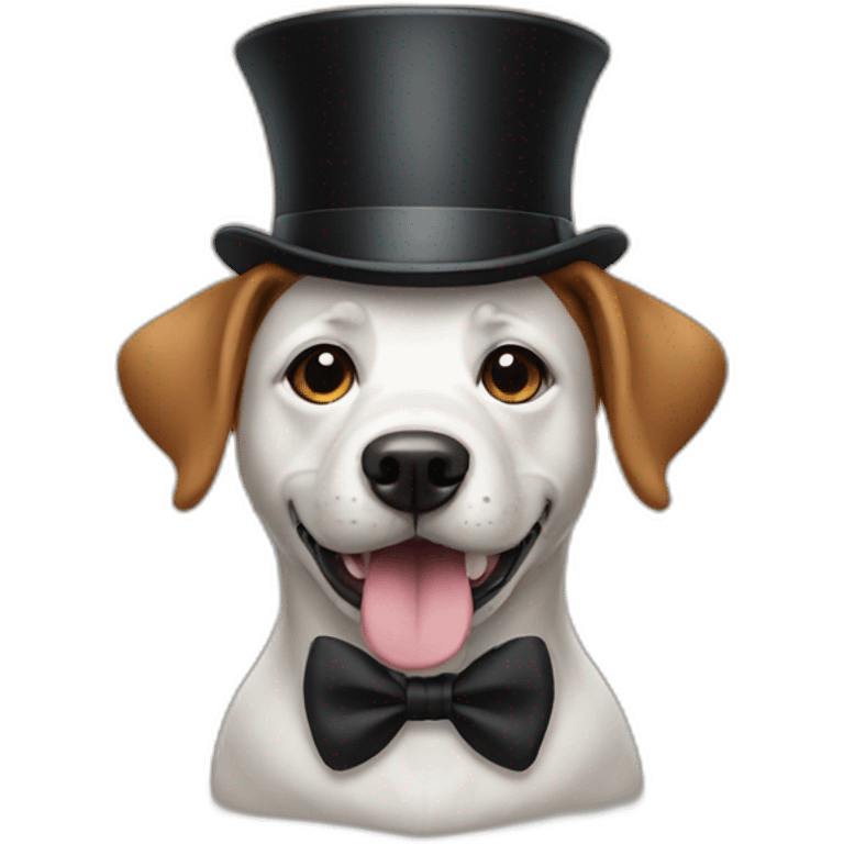 Dog wearing a top hat emoji