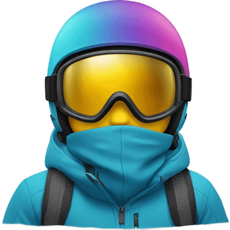 Snowboarder with helmet, just face emoji