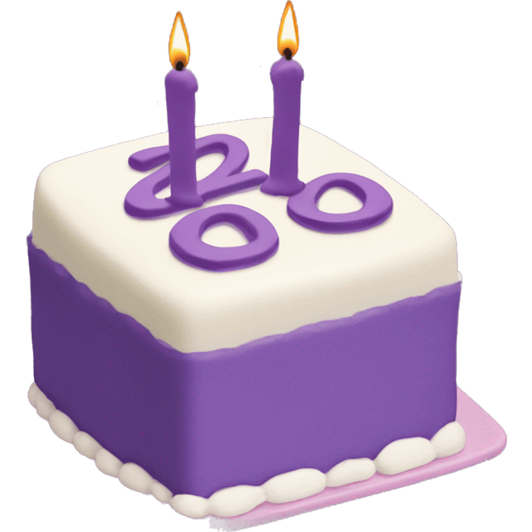 Purple Colored bento birthday with frosting and written on the cake "24" in frosting emoji