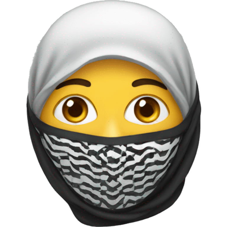  A person wearing a keffiyeh mask emoji