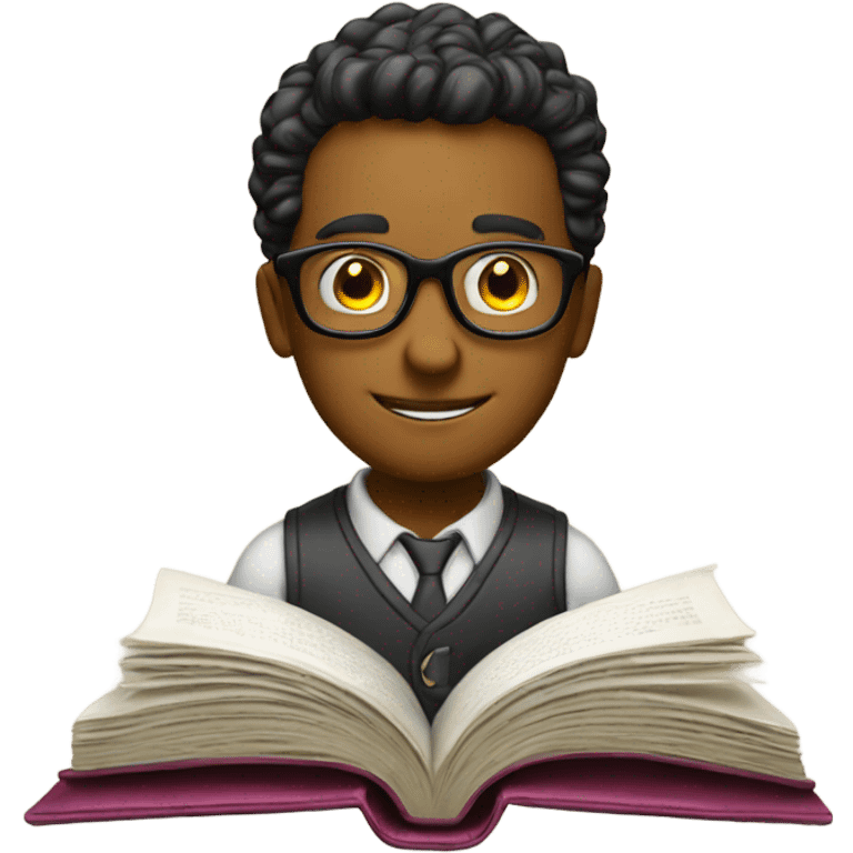 nerd emoji with a book emoji