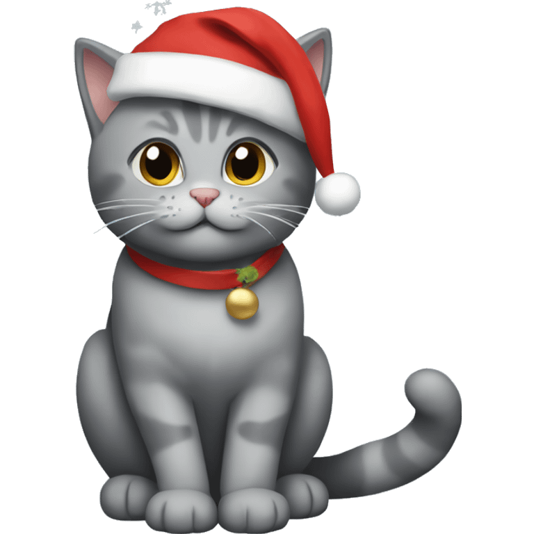 Grey kitty in Christmas  emoji